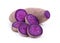 Purple yams on isolated white background