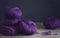 Purple yarn, close up