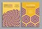 Purple yellow book cover templates with optical motion illusion design