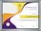 Purple and yellow Certificate - Diploma Template design