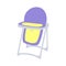 A purple and yellow cutely drawn babies chair