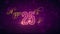 Purple Yellow Happy 25th Anniversary Text Light Flare On Purple Sparkle Hearts