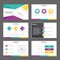 Purple yellow presentation template annual report brochure flyer elements icon flat design set for advertising marketing leaflet