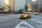 Purposely Blurred taxi cabs in NYC