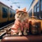 Purr fect vacation Cat travel concept brings humor and amusement