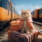 Purr fect vacation Cat travel concept brings humor and amusement