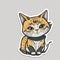 Purr-fectly Adorable: Cartoon Sticker of a Cute Japanese Bobtail Cat