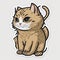 Purr-fectly Charming: Cartoon Sticker Featuring a Cute Japanese Bobtail Cat