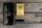 Purse-clutch black, powder box with mirror and lipstick golden l