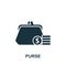 Purse icon. Monochrome simple Banking icon for templates, web design and infographics