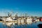 Purse seiners moored at fisherman`s terminal in Seattle Washington.