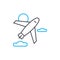 Pursuit plane vector thin line stroke icon. Pursuit plane outline illustration, linear sign, symbol concept.