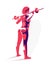 Push the barbell gym and fitness vector illustration of a young attractive woman doing workout exercises with a barbell, perfect