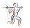 Push the barbell gym and fitness vector illustration of a young attractive woman doing workout exercises with a barbell, perfect