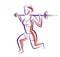 Push the barbell gym and fitness vector illustration of a young attractive woman doing workout exercises with a barbell, perfect