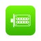 Push button lock icon green vector