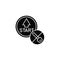 Push button start black glyph icon