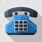 Push-button telephone icon in flat style on transparent background