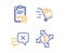 Push cart, Reject and Accounting checklist icons set. Payment exchange sign. Vector