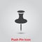 Push Pin icon vector, solid illustration, pictogram isolated on gray.