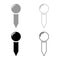 Push pin marker Map pointer Pushpin Thumbtack Secretary accessories Office icon outline set black grey color vector illustration