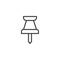 Push pin outline icon