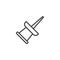 Push pin outline icon