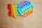 Push it pop it toy. New trendy silicone toy. Rainbow sensory fidget. Colorful antistress sensory toy fidget. Antistress