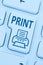 Push print button printing printer blue computer web