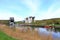 A push ship passes the ship lift in Niederfinow, Germany