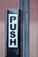 Push sign on gate