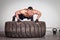 Push up on a tire crossfit training