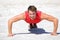 Push-ups - Fitness man crossfit training outdoors