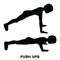 Push ups. Sport exersice. Silhouettes of woman doing exercise. Workout, training