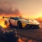 Pushing Limits, Capturing the Beauty of a Supercar Against the Sunset, generative ai