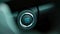 Pushing power ignition button to start keyless ignition hybrid car engine