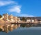 Pushkar city view from Pushkar Sarovar lake in Rajasthan, India