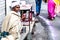 Pushkar,Rajasthan /India. 06 /11/2019. Indian Beggar Taking a cup of Tea at Streets of Pushkar During Pushkar Fair