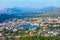 Pushkar town aerial panoramic view, India