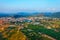 Pushkar town aerial panoramic view, India