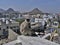 PUSHKAR VIEW LAKE HOUSES MONTAINS MONKEY INDIA RAJASTAN