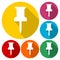 Pushpin icons - Attach, Mark, Office concept