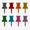 Pushpin icons - Attach, Mark, Office concept