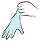 Put rubber gloves on your hands. Hygienic procedure. Disease prevention, good for health. Vector illustration