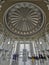 PUTRAJAYA, MALAYSIA-SEPTEMBER 14, 2019:  A group of non-Muslim foreign tourist take a tour inside Sultan Mizan mosque with trained