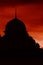 Putrajaya mosque silhouette with red sky