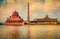 Putrajaya skyline. Amazing view of Putra mosque. Panorama