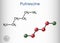 Putrescine molecule. It is toxic diamine, it belongs to the group of biogenic amines. Structural chemical formula and molecule