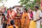 PUTTAPARTHI, ANDHRA PRADESH, INDIA - JULY 9, 2017: People in the local indian market. Copy space for text.