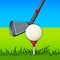 Putter and golf ball door pop art vector